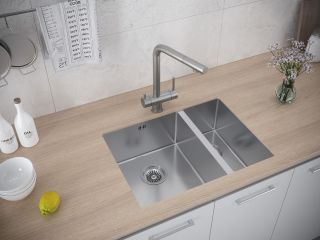 Мойка кухонная Paulmark Gerberg PM225944-BSL левая брашированная нержавеющая сталь